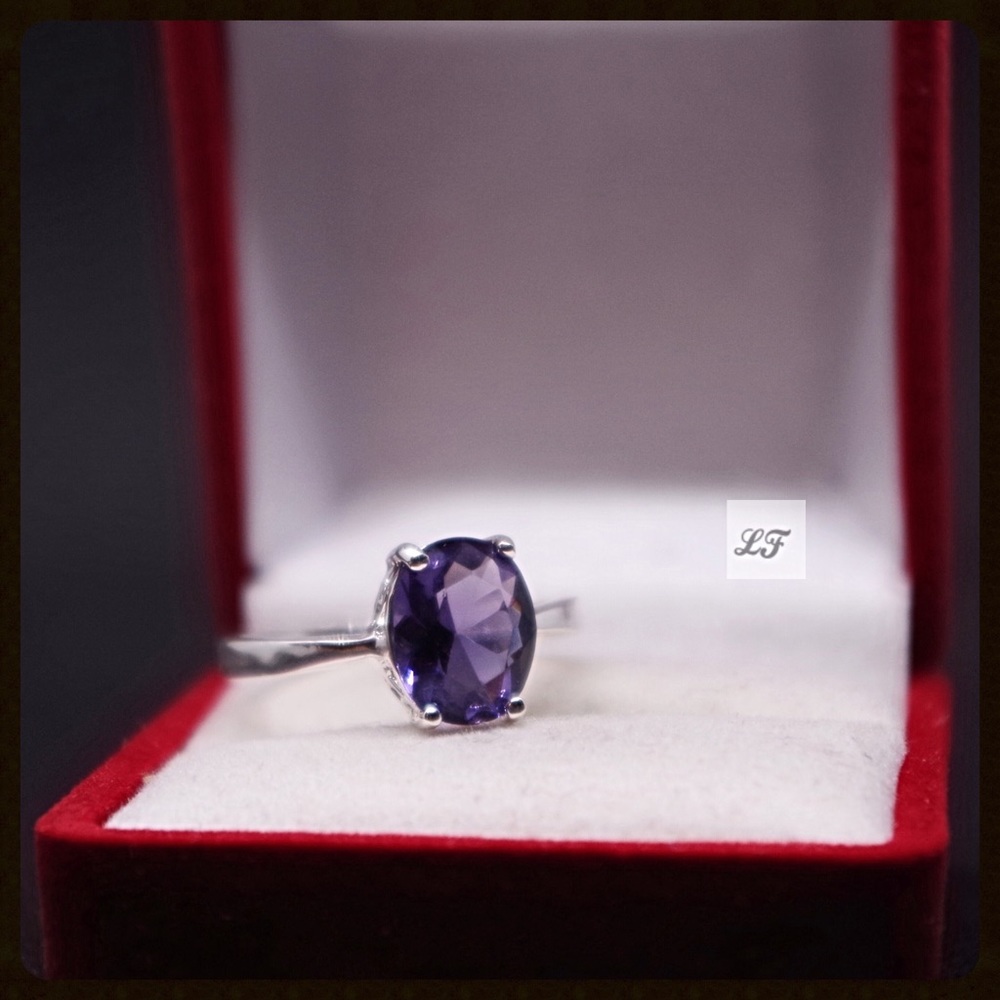 Genuine Amethyst .925 Sterling Silver Ring